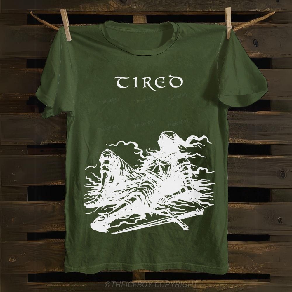 Tired Exhausted Knight Cotton T-shirt