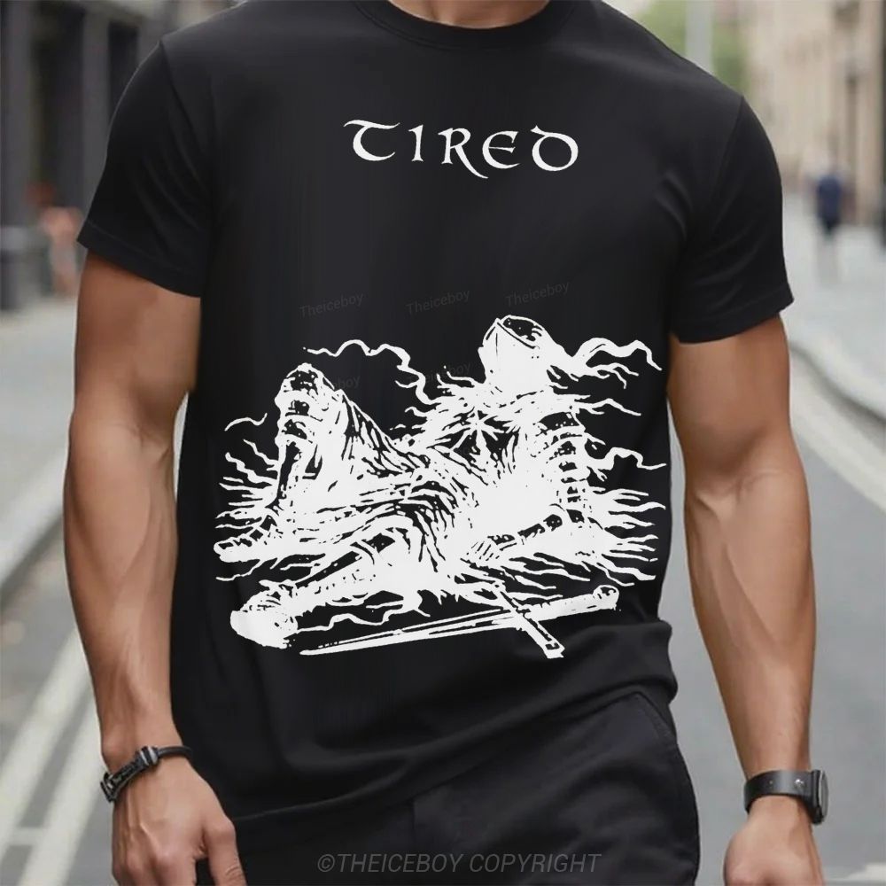 Tired Exhausted Knight Cotton T-shirt
