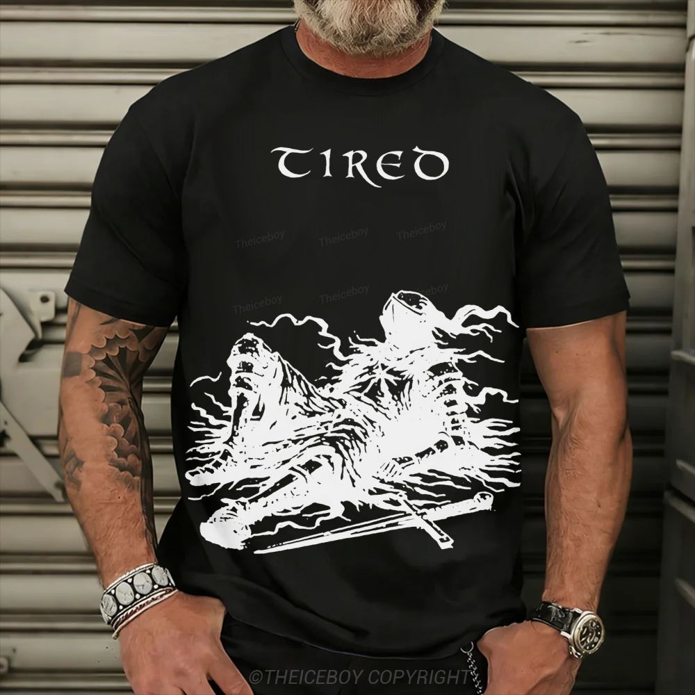 Tired Exhausted Knight Cotton T-shirt
