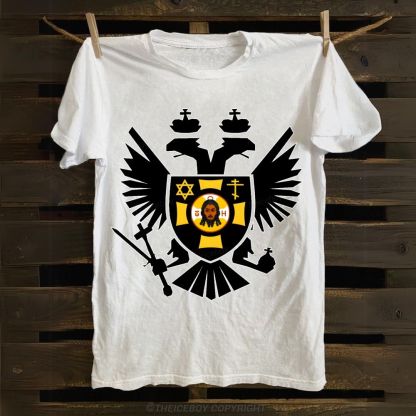 Symmetrical Black Raptor Cotton T-shirt