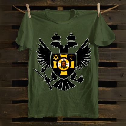 Symmetrical Black Raptor Cotton T-shirt