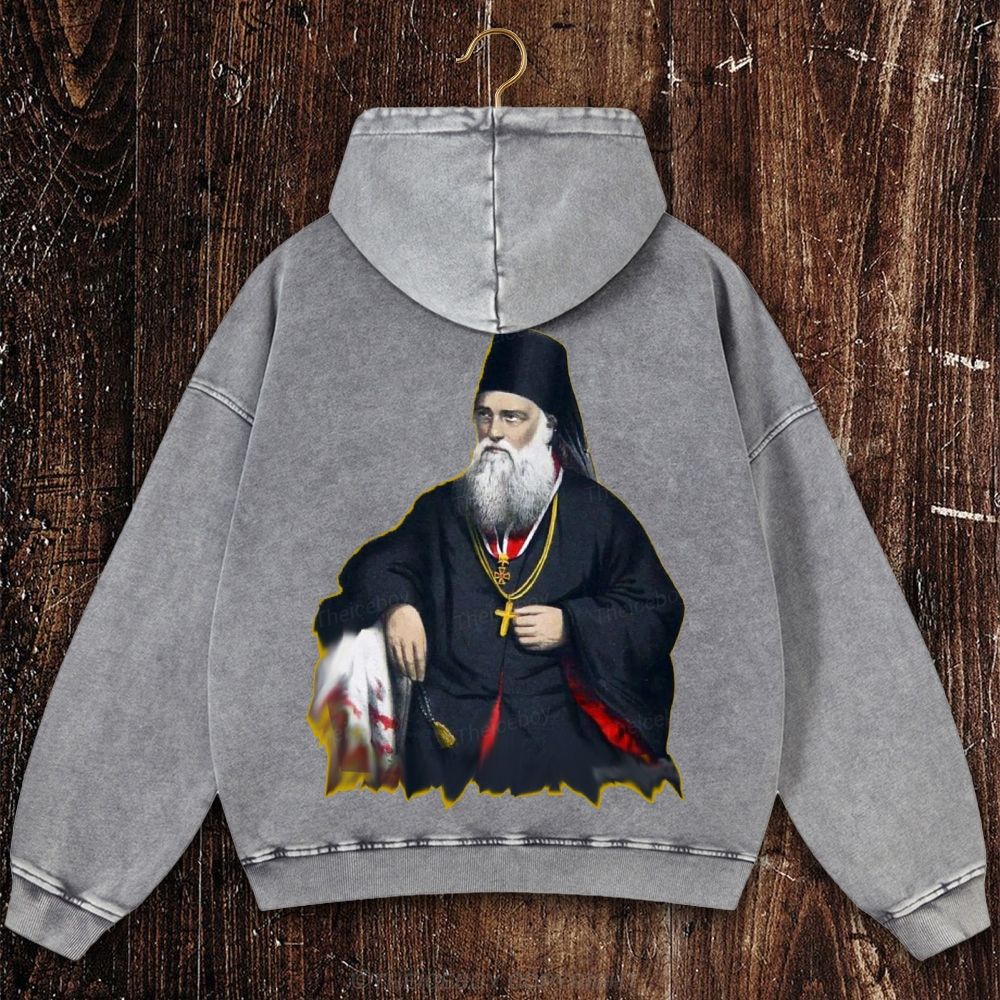 Orthodox Grace Christian Washed Hoodie 