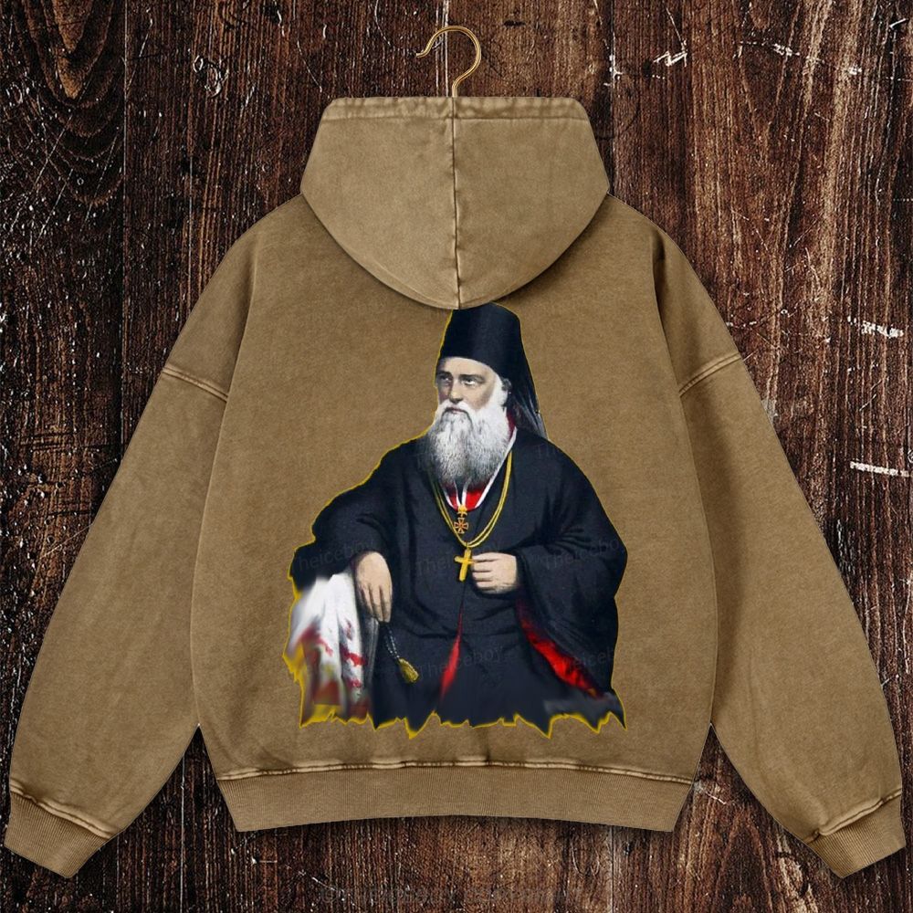 Orthodox Grace Christian Washed Hoodie 