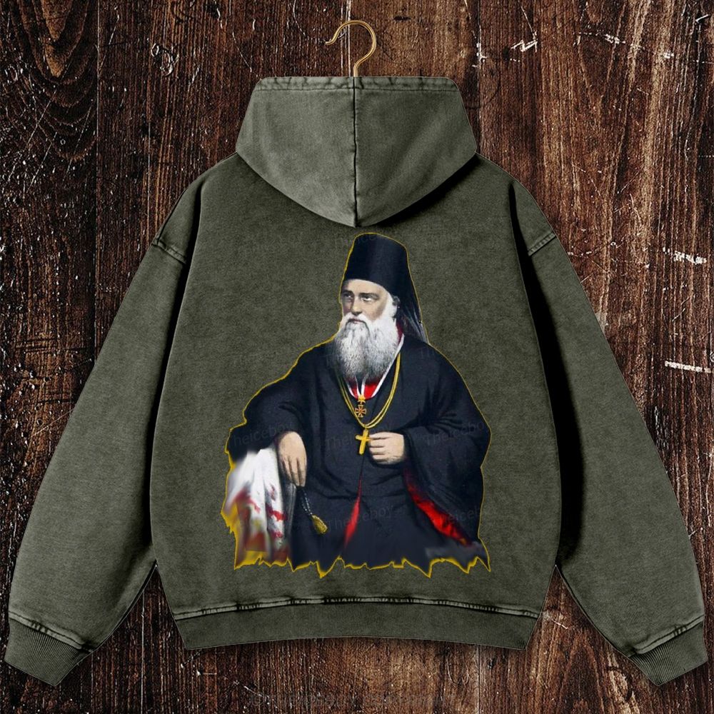 Orthodox Grace Christian Washed Hoodie 