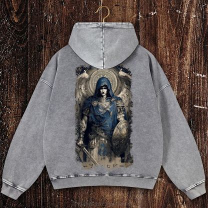 Eternal Sentinel Christian Washed Hoodie