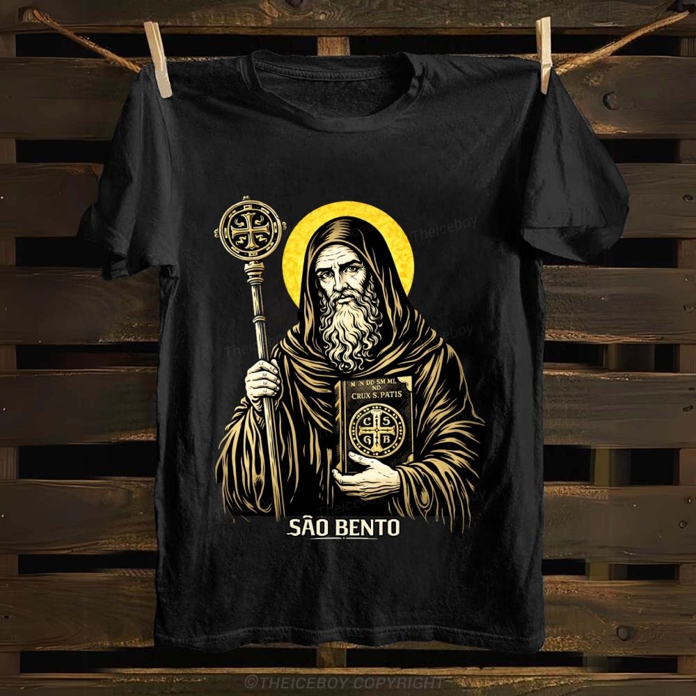 Saint Benedict Cotton T-shirt