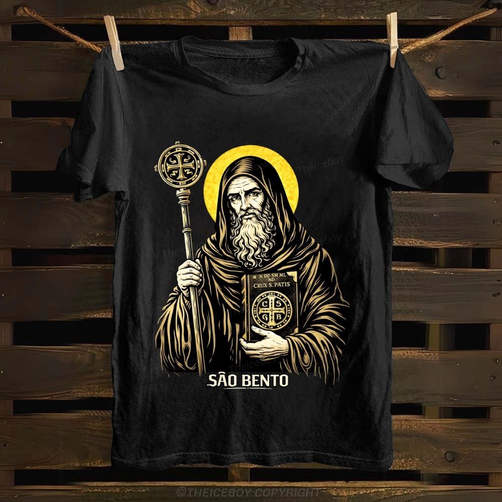 Saint Benedict Cotton T-shirt