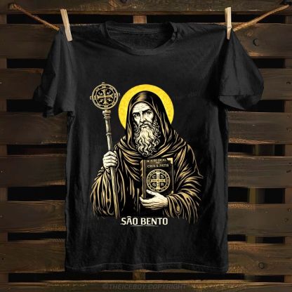 Saint Benedict Cotton T-shirt