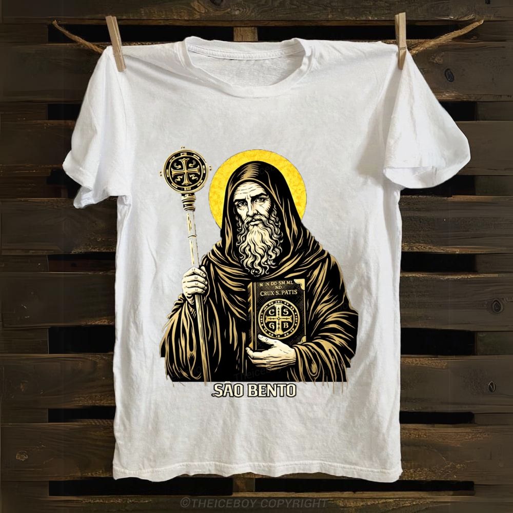 Saint Benedict Cotton T-shirt
