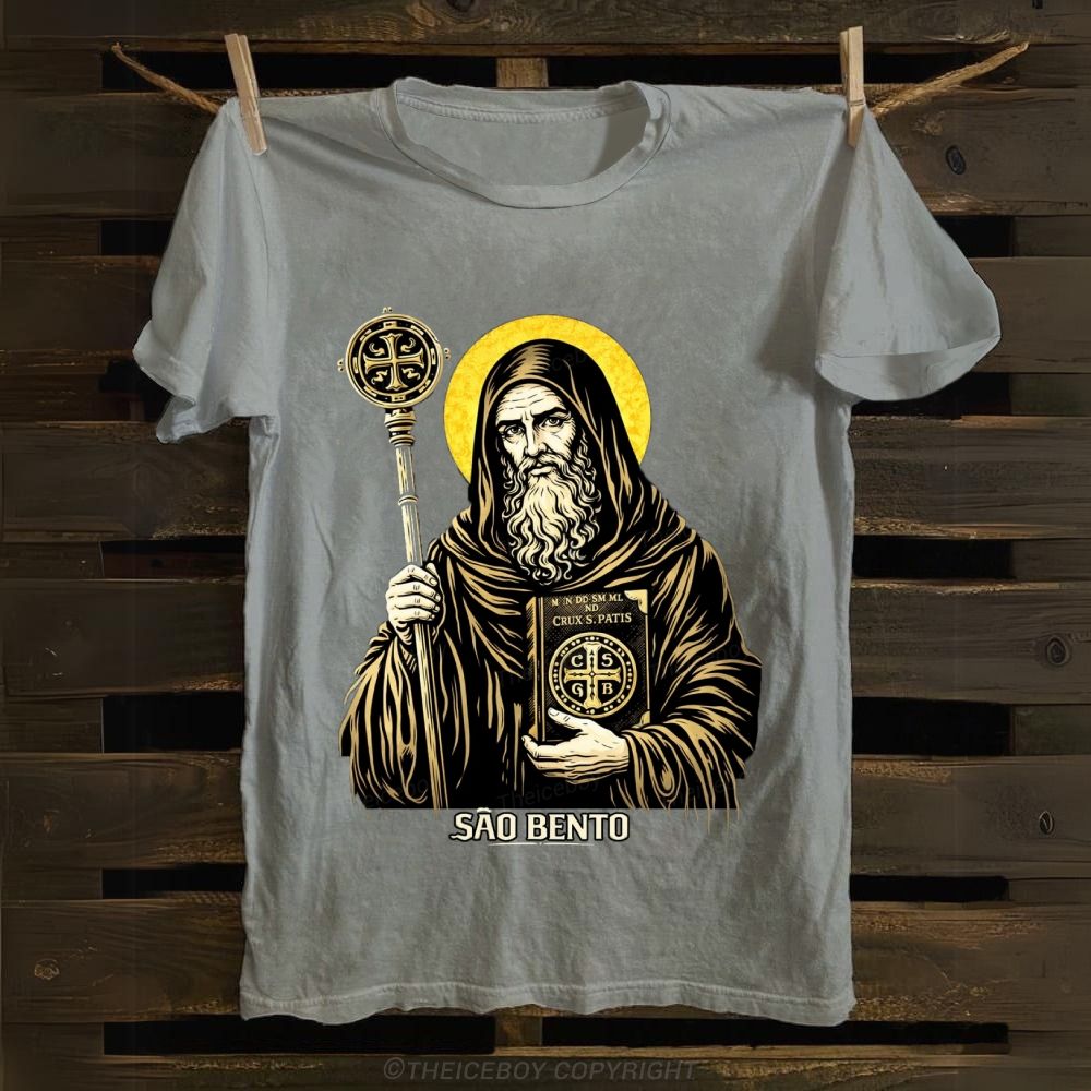 Saint Benedict Cotton T-shirt