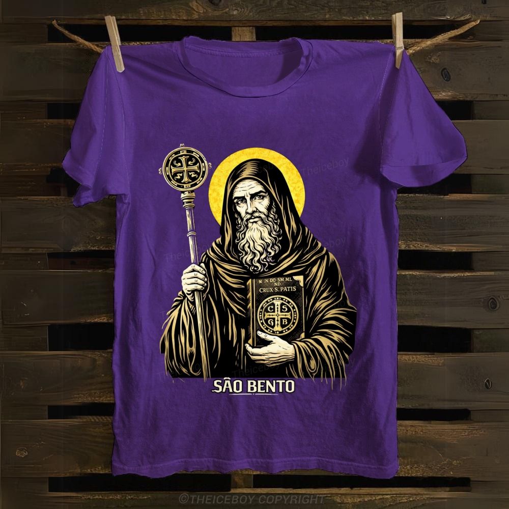 Saint Benedict Cotton T-shirt