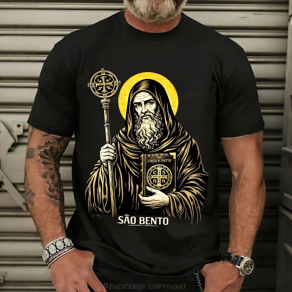 Saint Benedict Cotton T-shirt