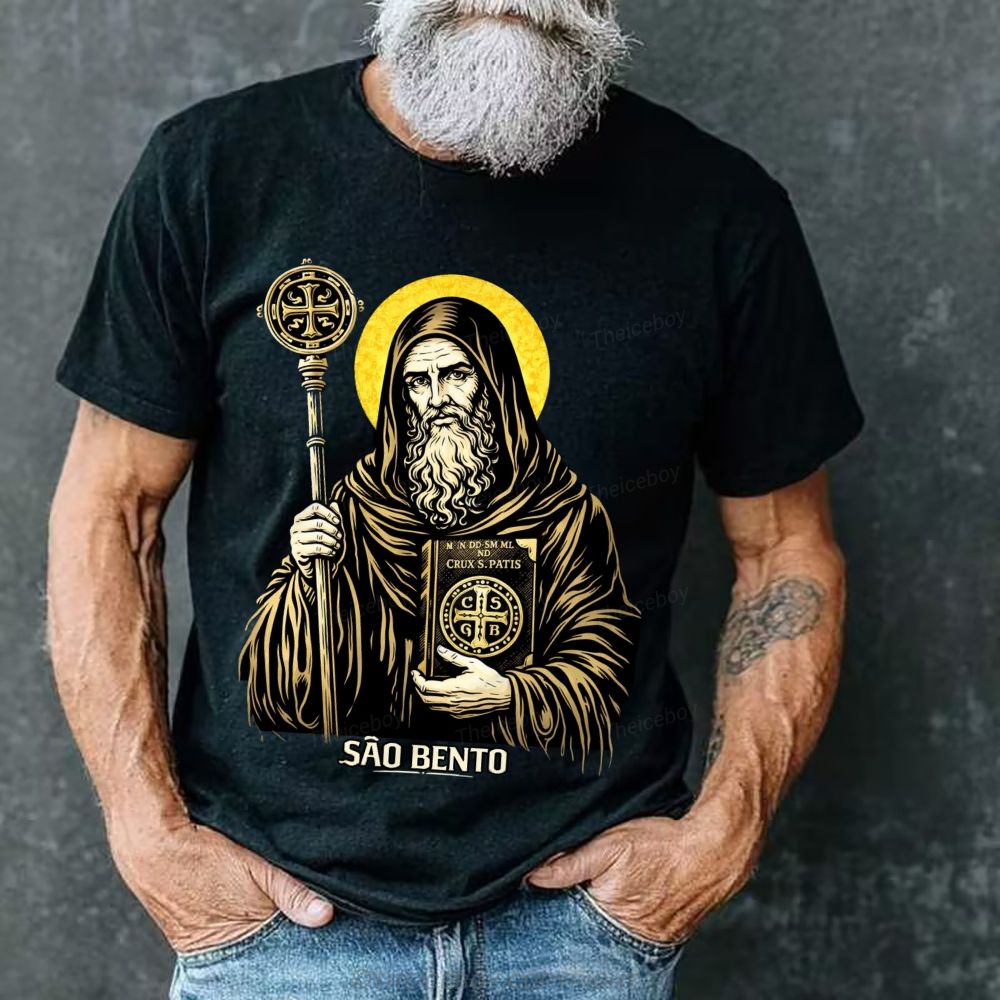 Saint Benedict Cotton T-shirt