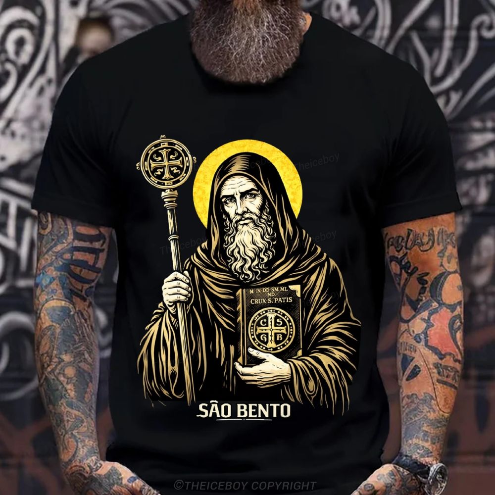 Saint Benedict Cotton T-shirt