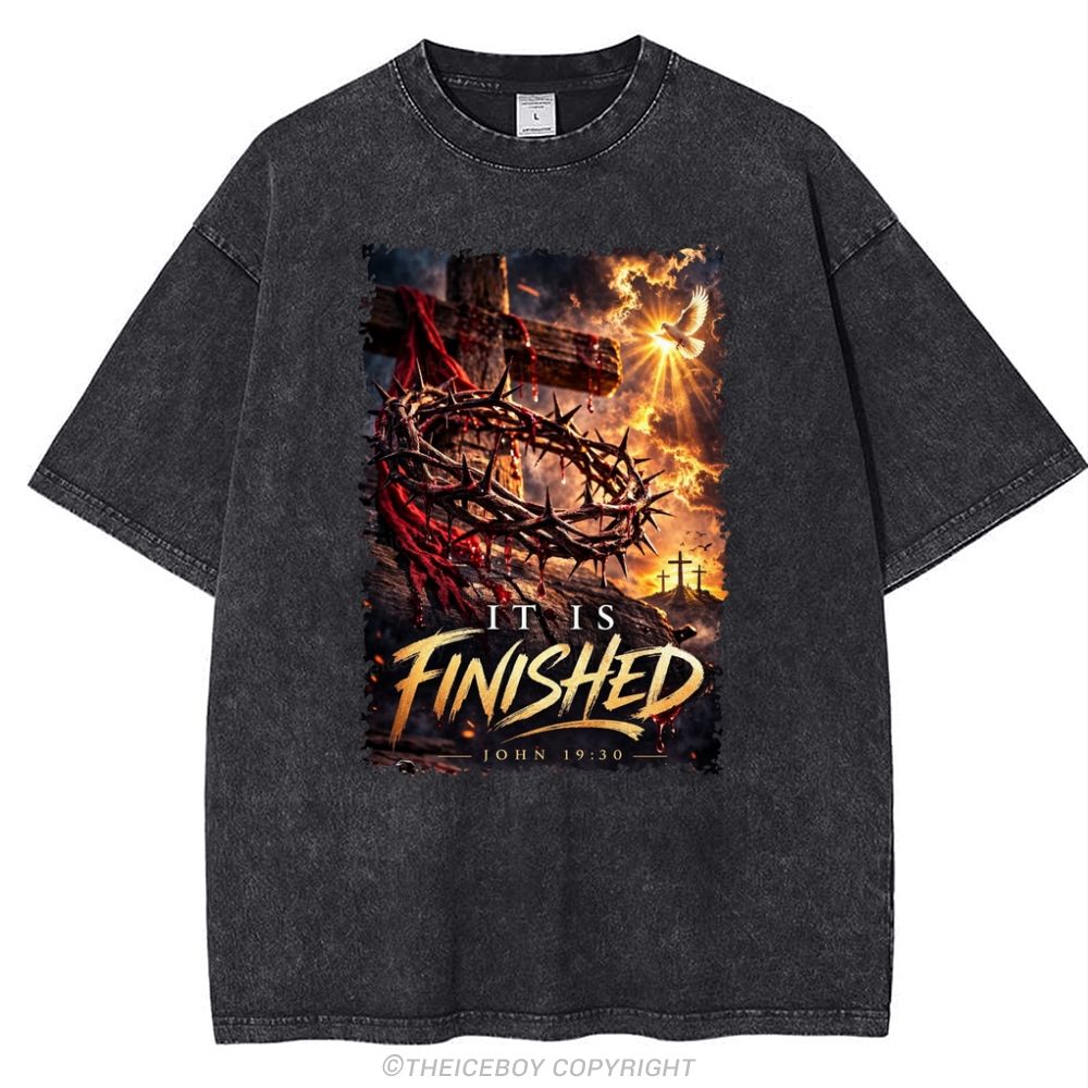 It Is Finished John 19:30 Snowflake Vintage Cotton T-Shirt