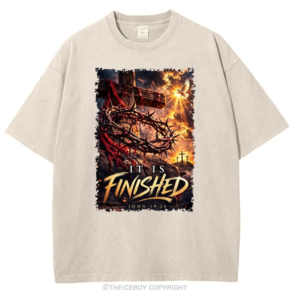 It Is Finished John 19:30 Snowflake Vintage Cotton T-Shirt