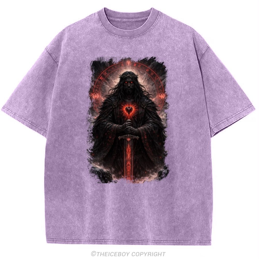 Sacred Heart Of Christ Snowflake Vintage Cotton T-Shirt