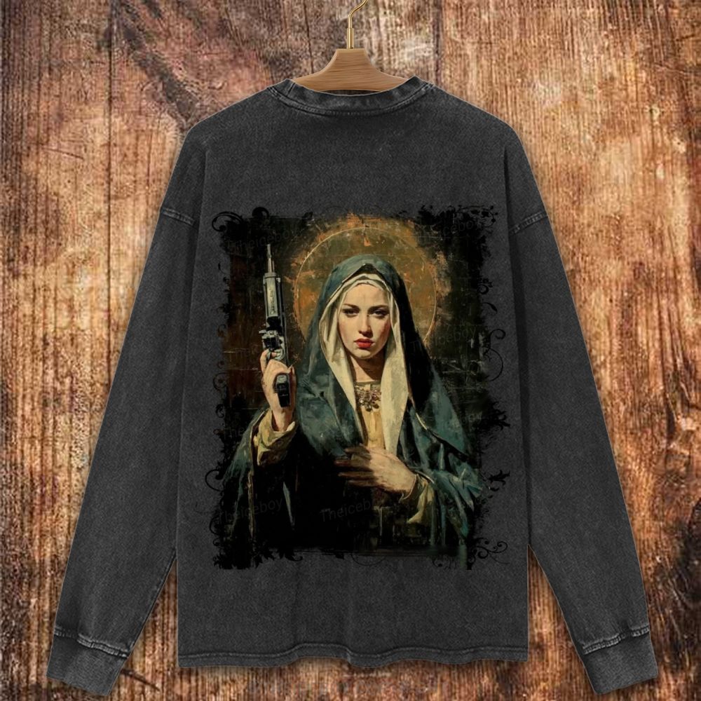 Mary's Got a Gun Christian Washed Sweatshirt
