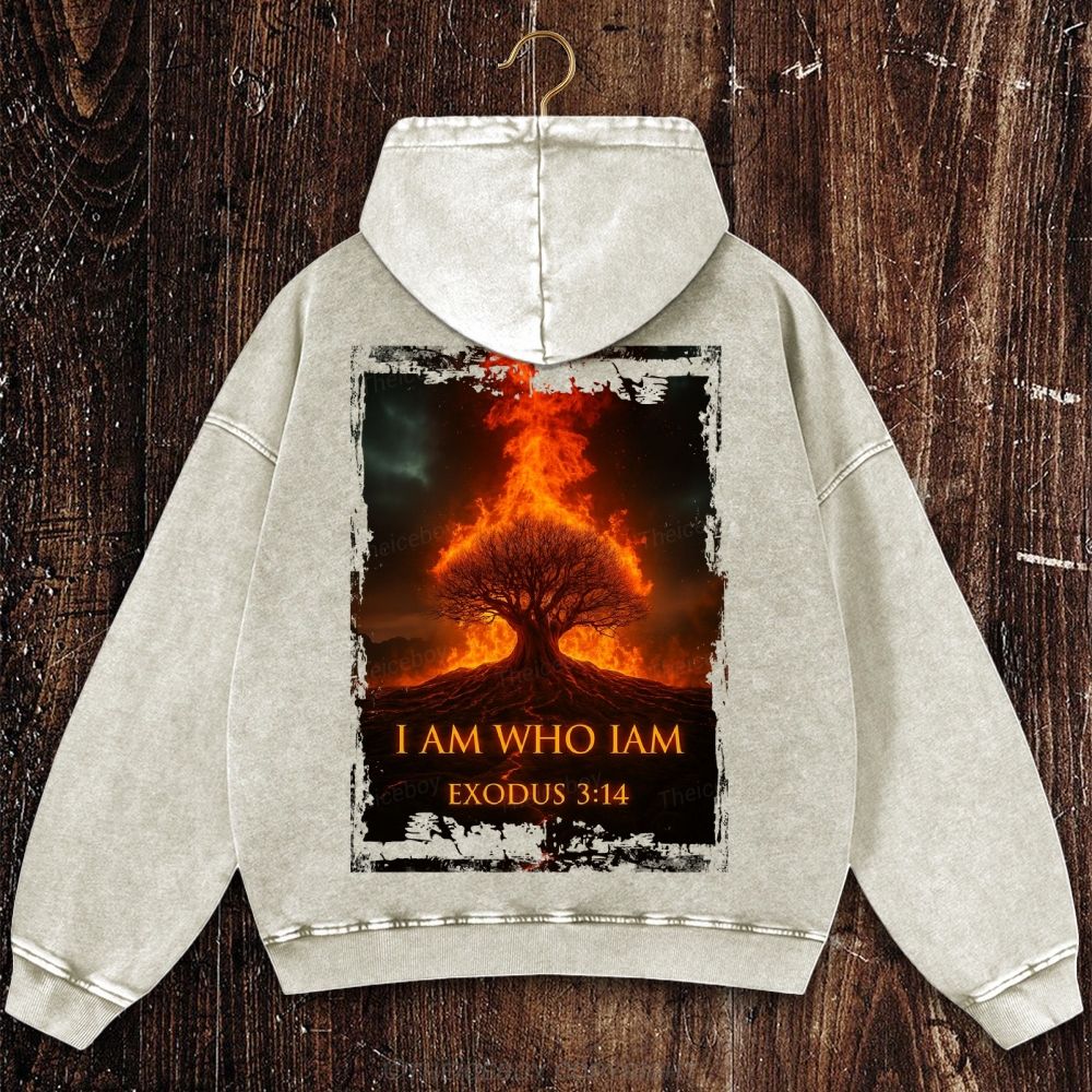 I Am Who I Am Christian Washed Hoodie