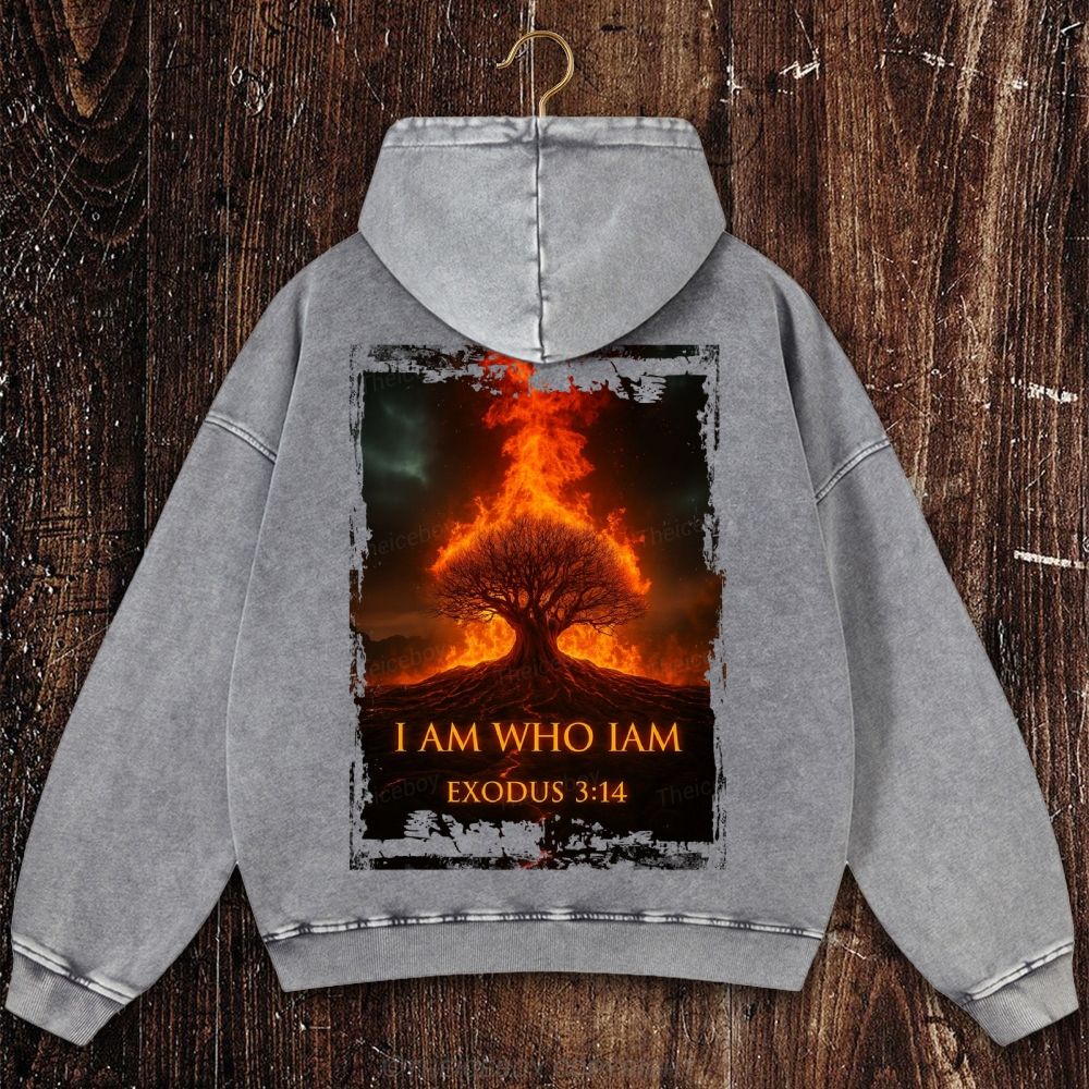 I Am Who I Am Christian Washed Hoodie