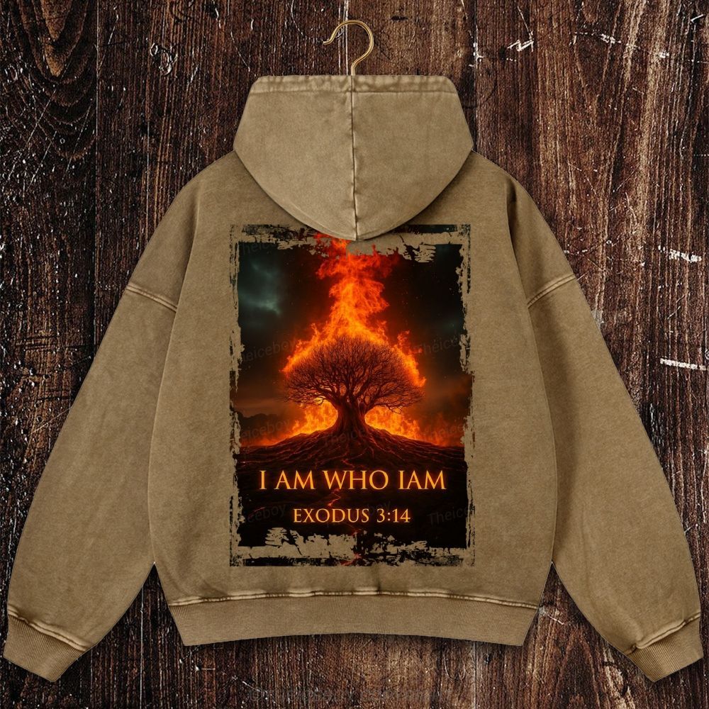 I Am Who I Am Christian Washed Hoodie