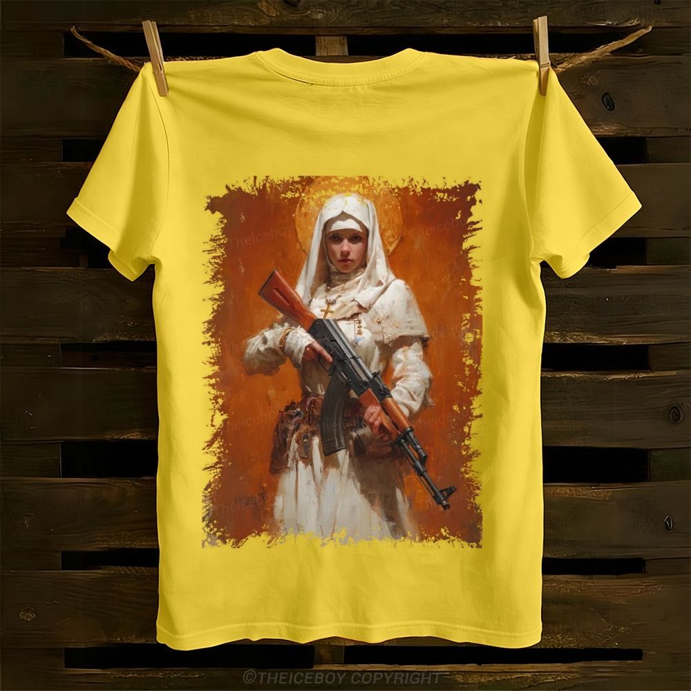 Wednesday Nuns With Guns Cotton T-shirt