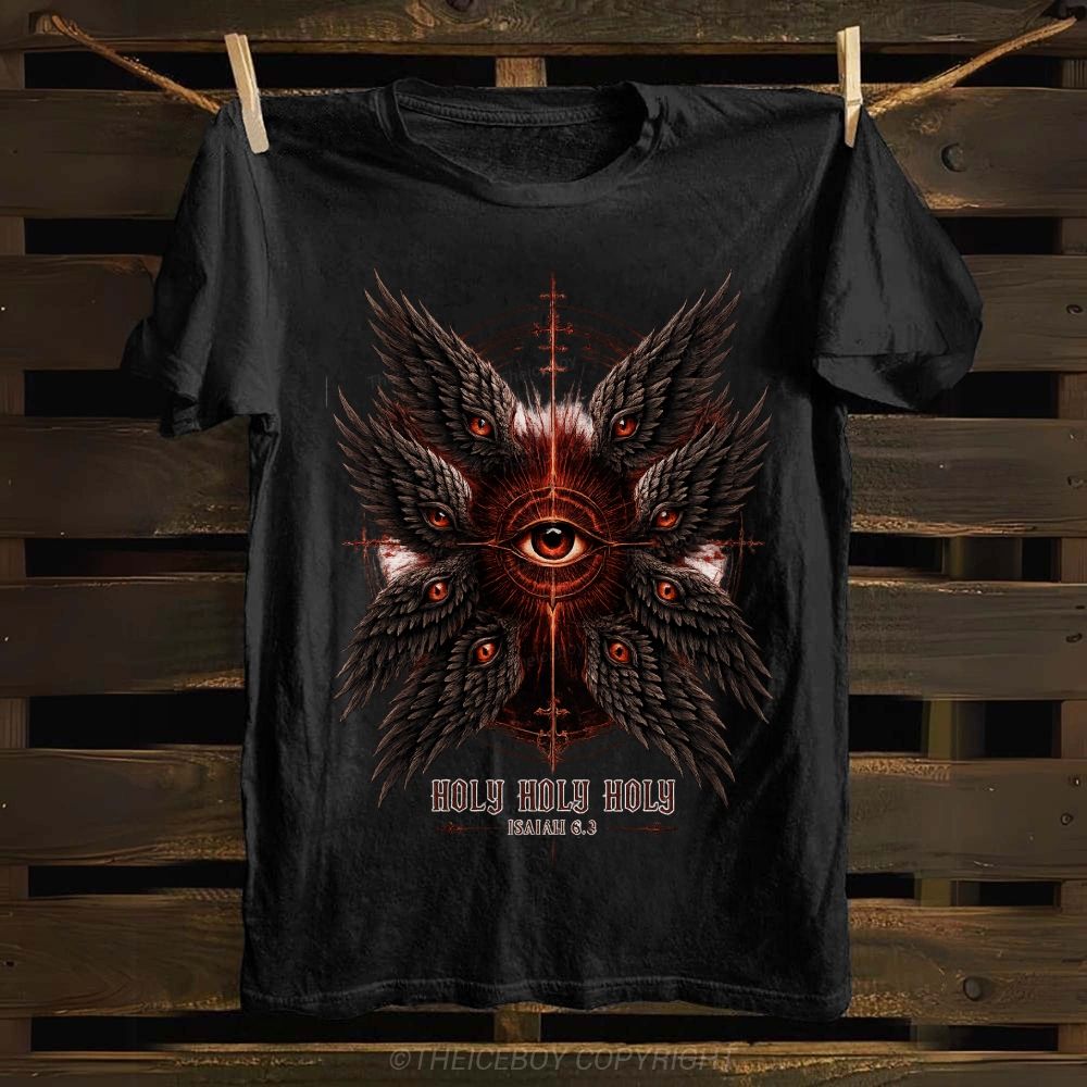 Holy Biblical Seraphim Angel Isaiah 6:3 Cotton T-shirt