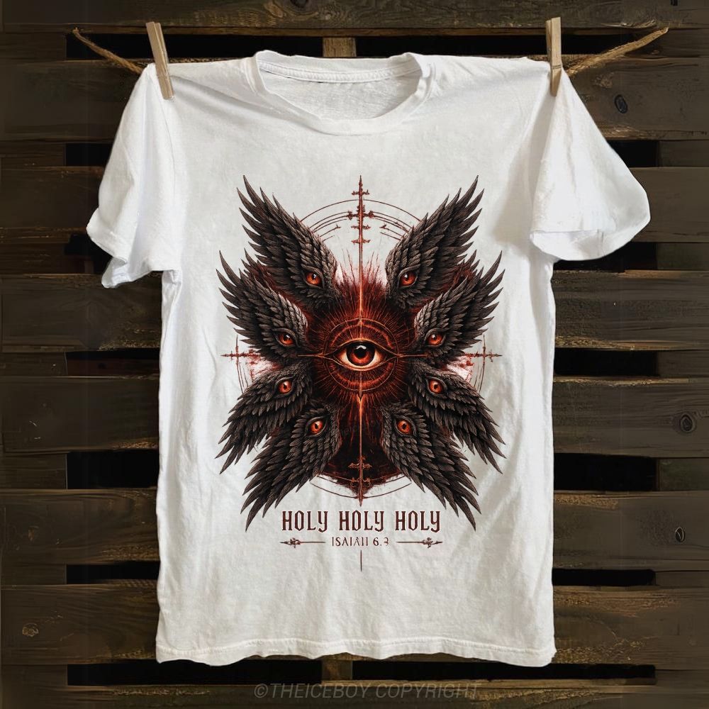Holy Biblical Seraphim Angel Isaiah 6:3 Cotton T-shirt
