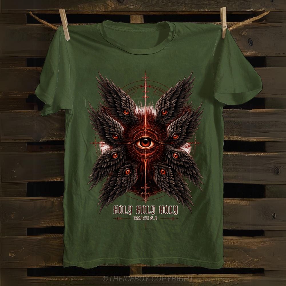 Holy Biblical Seraphim Angel Isaiah 6:3 Cotton T-shirt