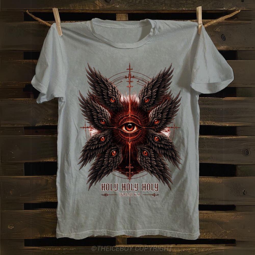 Holy Biblical Seraphim Angel Isaiah 6:3 Cotton T-shirt