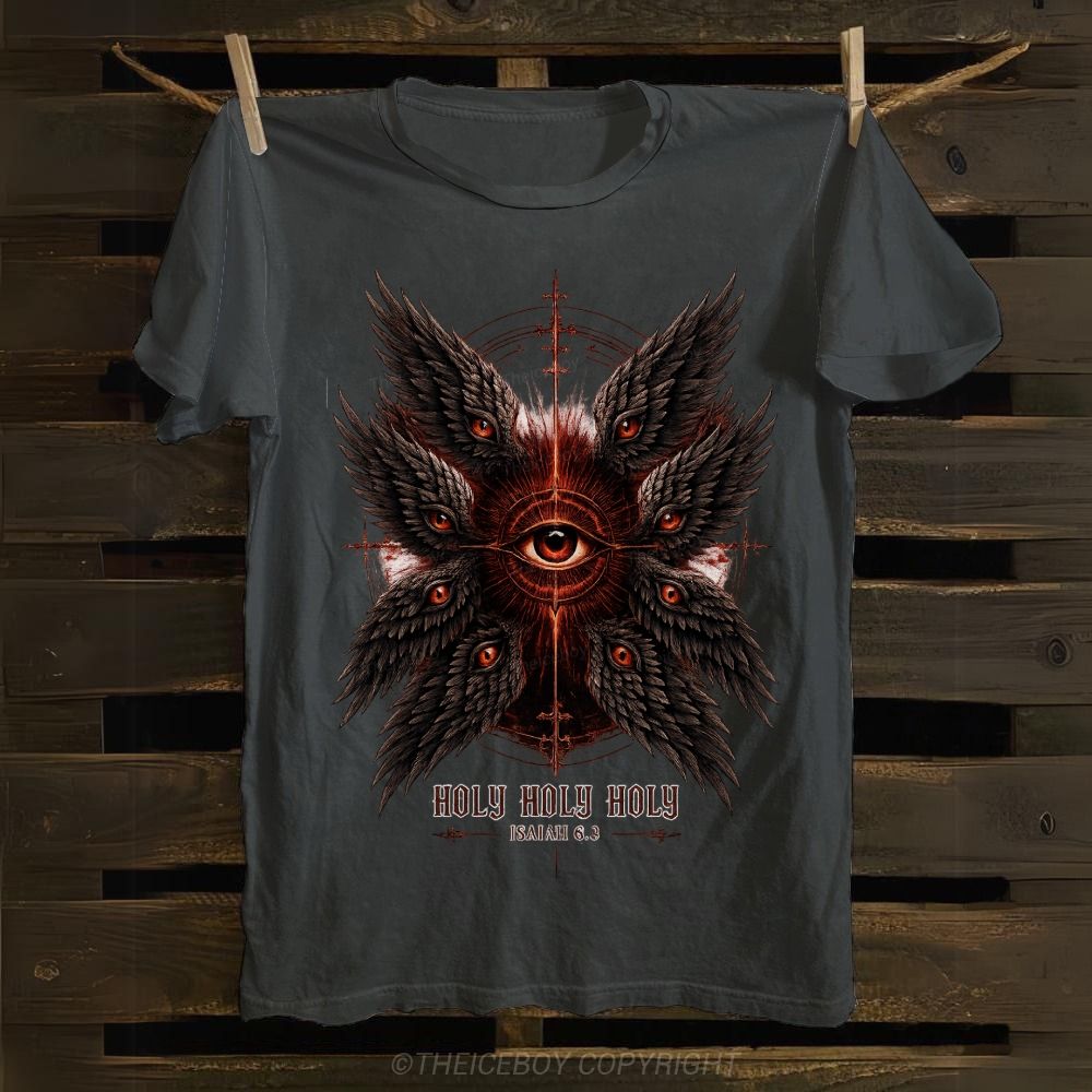 Holy Biblical Seraphim Angel Isaiah 6:3 Cotton T-shirt