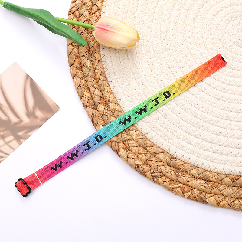 WWJD jacquard wrist strap unisex adjustable sports wrist strap