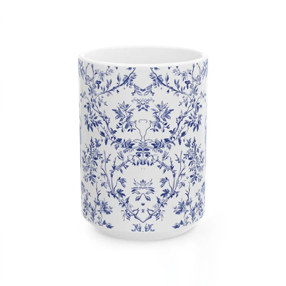 Personalized Catholic Virgin Mary Vintage Floral Butterfly Ceramic Mug with Name Our Lady Coffee Cup Catholic Marian Mug