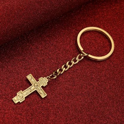 Orthodox Eternal Cross Stainless Steel Keychain