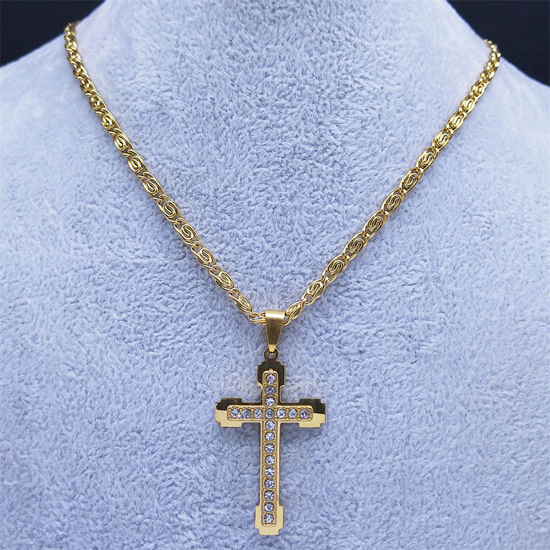 925 Silver Gold Plated Cross Necklace