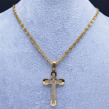 925 Silver Gold Plated Cross Necklace