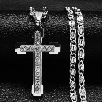 925 Silver Gold Plated Cross Necklace