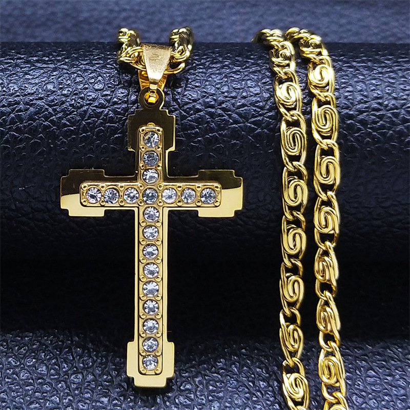 925 Silver Gold Plated Cross Necklace