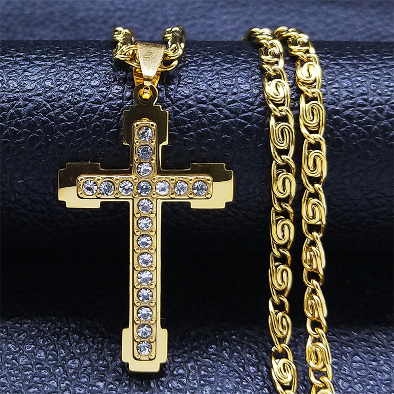925 Silver Gold Plated Cross Necklace