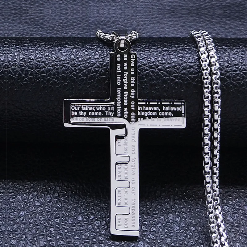 925 Silver Gold Plated Bible Cross Necklace