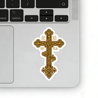 Ornate Eastern Orthodox Cross Sticker
