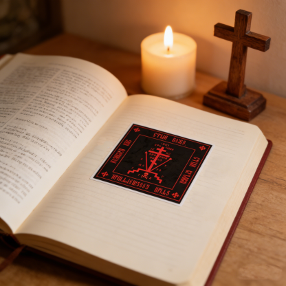 Calvary Cross (Christian Orthodox Monastic Symbol) Sticker