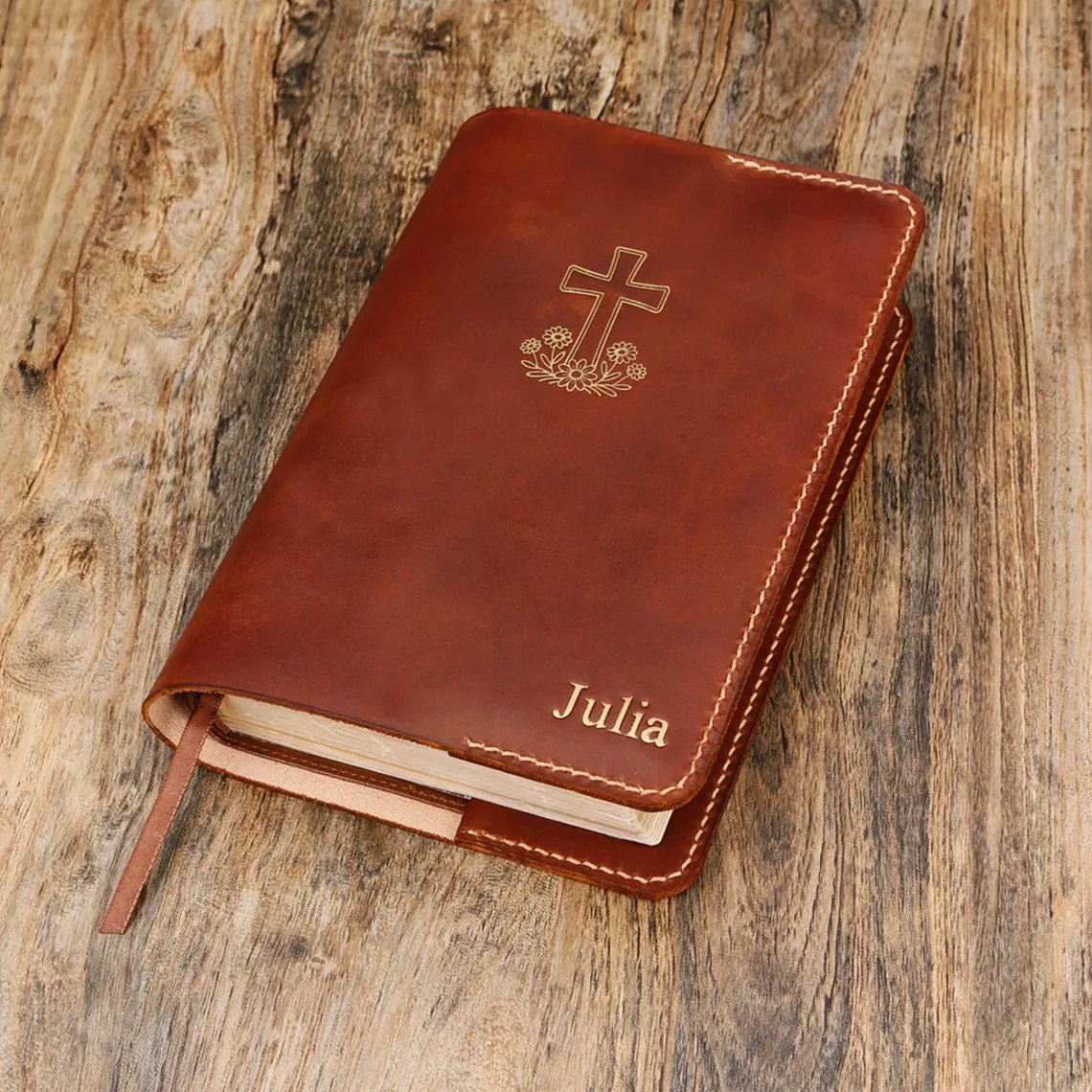 Personalized Leather Bible Cover Case