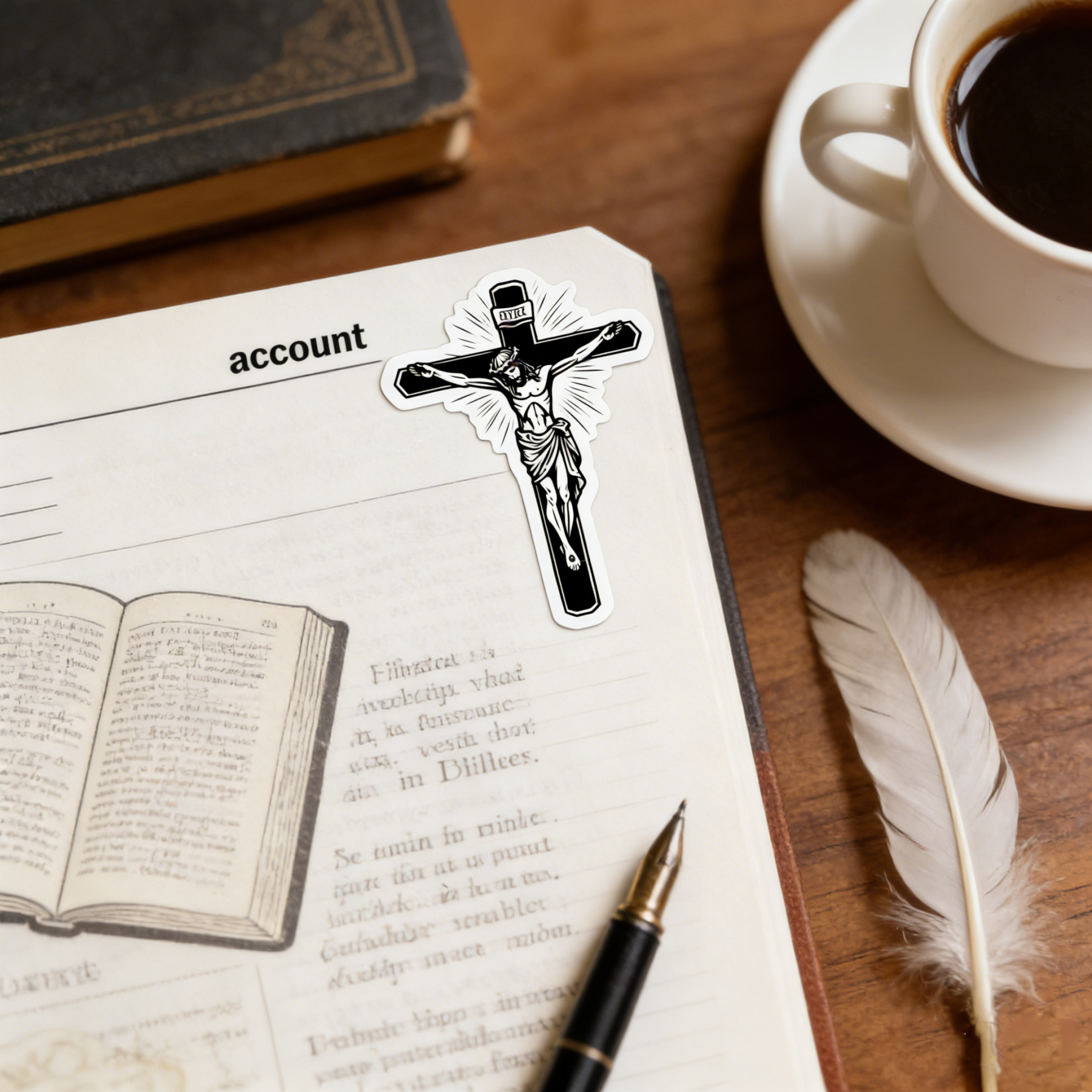 Crucifix Christian Cross Jesus Religious Symbol Catholic Church Sticker