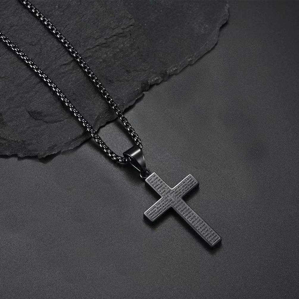 Fashion Christian Bible Prayer Cross Pendant Men's Necklace