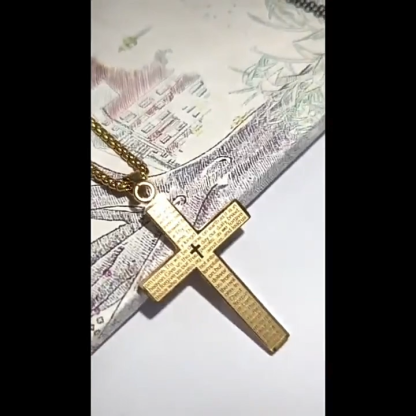Fashion Christian Bible Prayer Cross Pendant Men's Necklace