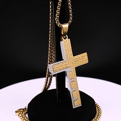 925 Silver Gold Plated Bible Cross Necklace