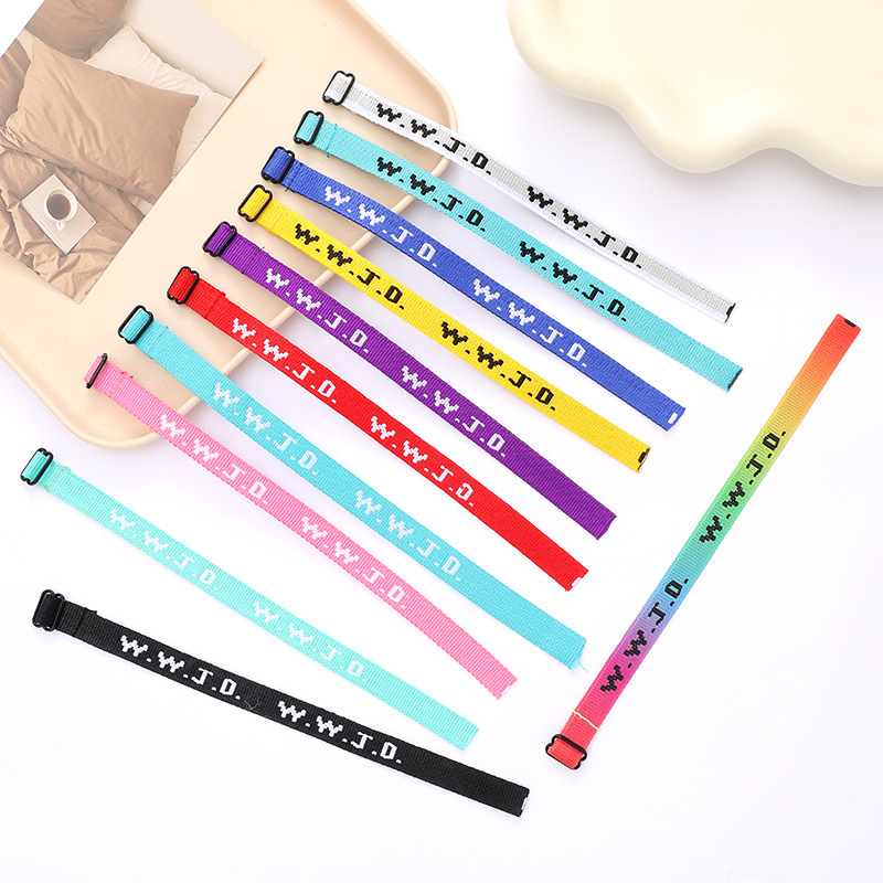 WWJD jacquard wrist strap unisex adjustable sports wrist strap