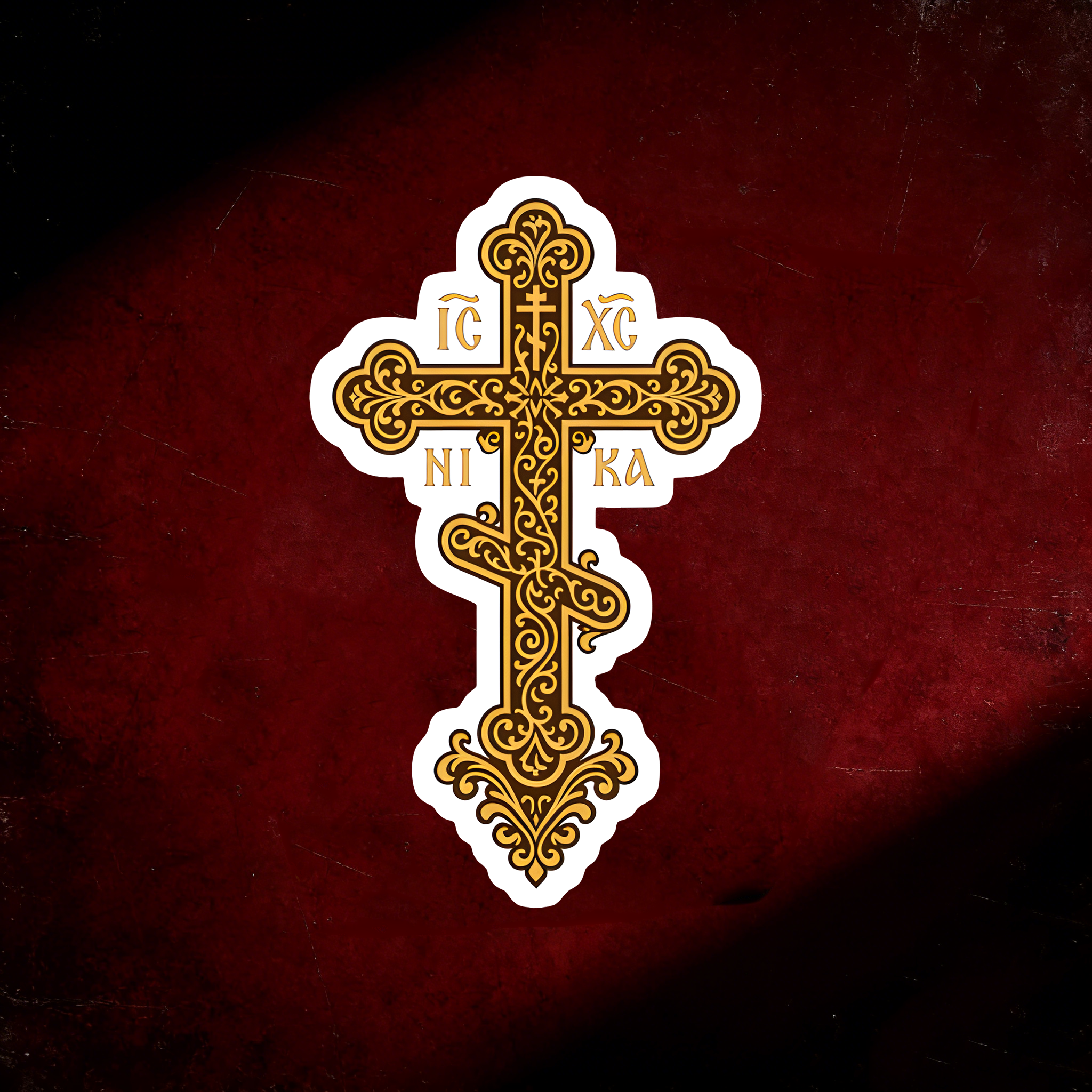 Ornate Eastern Orthodox Cross Sticker