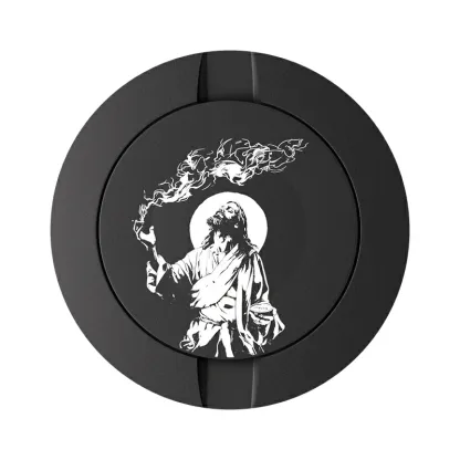 Jesus Design Black Metal Two-Tie Container Cans